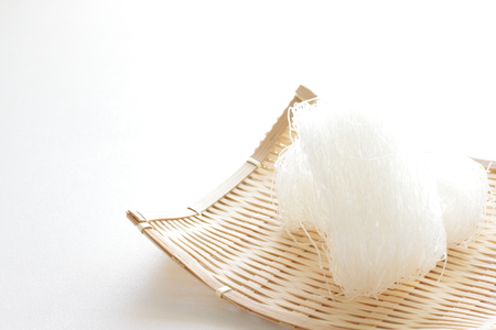 close up of Chinese food ingredient, dried glass noodlesの写真素材