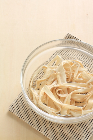 dried shavings of calabash Kanpyoの写真素材