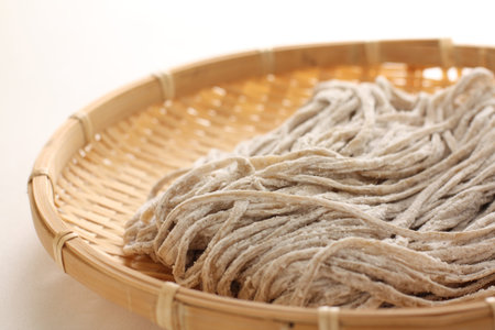 Japanese food ingredient, raw soba noodles