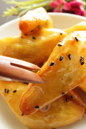 Japanese food, sweet potatoの写真素材