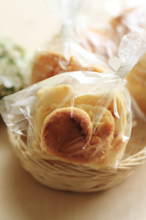 Homemade orange bunの写真素材