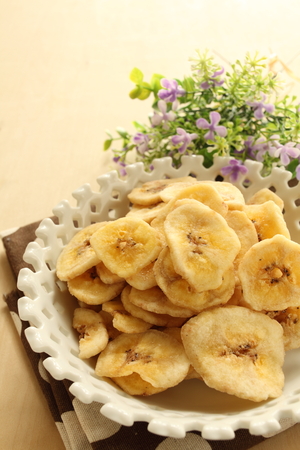 close up of dried bananaの写真素材