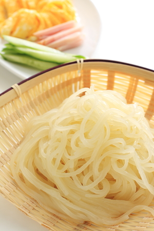 Korean food, prepared ingredient for cooking Naengmyeonの写真素材