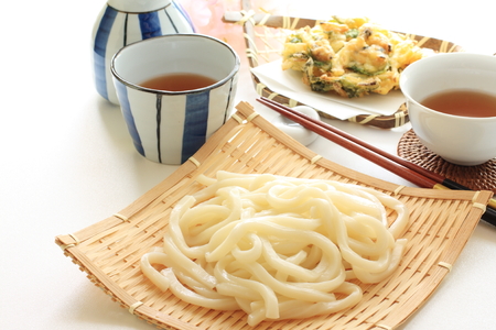 Japanese food, Undo and vegetable tempuraの写真素材