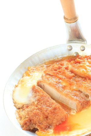 Japanese cooking, Tonkatsu and eggの写真素材