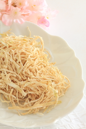 Japanese food ingredient, dried radishの写真素材