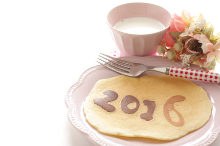 Pancake art for 2016 new year background