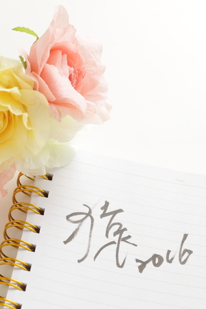 hand written Chinese charecter in the meaning of Monkey for 2016 background imageの写真素材
