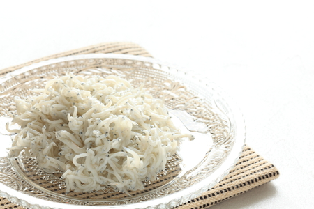 close up of japanese small sardinesの写真素材