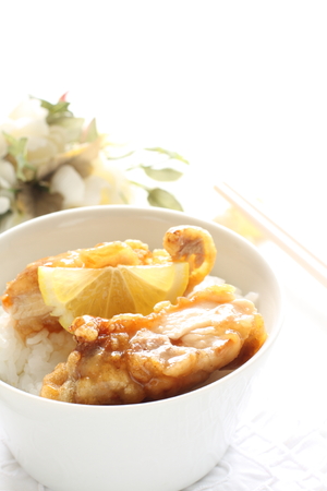 lemon chicken riceの写真素材