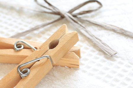 laundry clips on towel