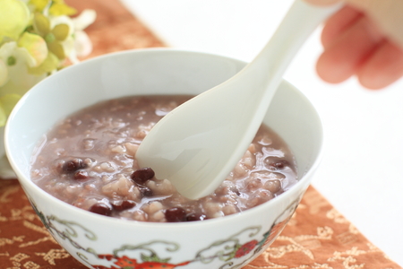 Red bean and rice congee, Chinese foodの写真素材
