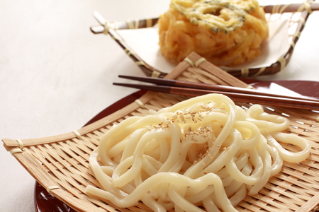 Saru Udon and tempura for Japanese food imageの写真素材