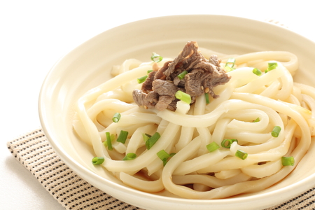 beef on cold noodle Udonの写真素材