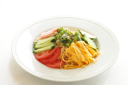 Japanese summer cuisine, HiyshiChuka cold noodlesの写真素材