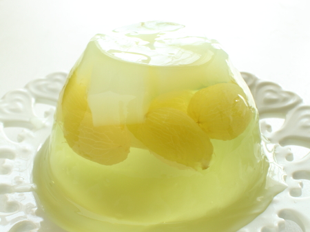 grape and nata de cocoの写真素材