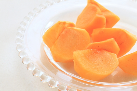cut fruit for dessert image, persimmonの写真素材