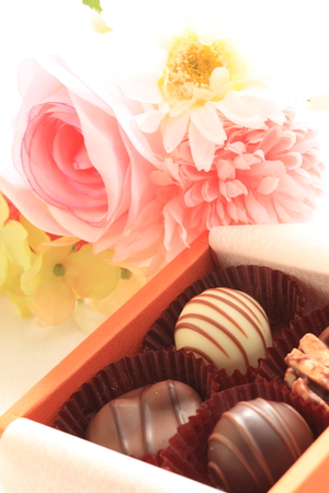 chocolate in boxの写真素材