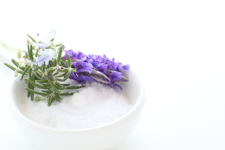baking soda and lavenderの写真素材