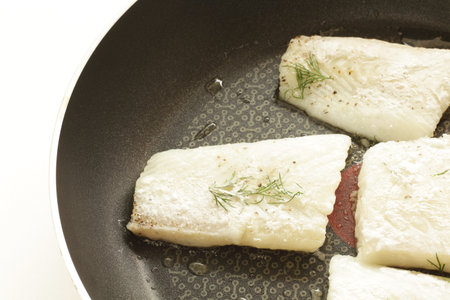 herbal thyme and fishの写真素材