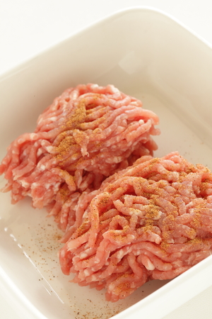 Mince pork with spicy on topの写真素材