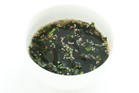 Korean food, seaweed and sesame soupの写真素材