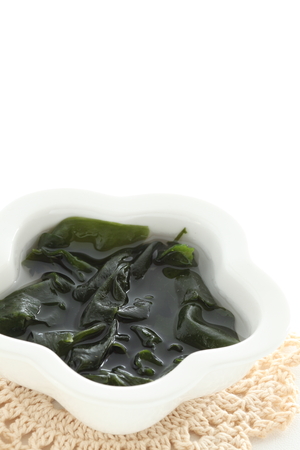 Dried seaweed soak in waterの写真素材