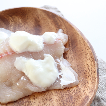white fish and yogurt for cooking imageの写真素材