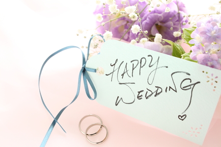 Hydrangea and wedding ringの写真素材
