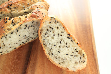 Loaf of black sesame french bread