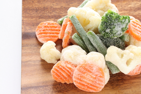 Mixed vegetables, frozen food ingredeintの写真素材