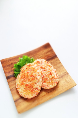 Pan fried crab cakeの写真素材