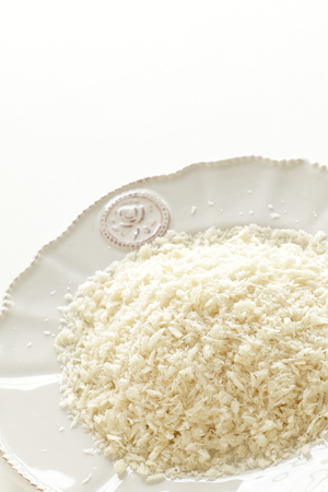 Japanese pearl rice on dishの写真素材