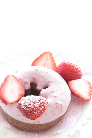 Strawberry donut for dessert imageの写真素材