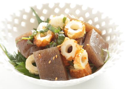 japanese food, Chikuwa fish cake mixed with konjacの写真素材
