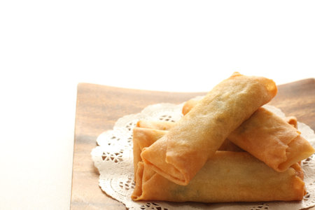Chinese food, spring roll deep fried dumpling