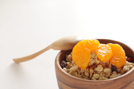 Healthy Breakfast, Granola and dried Fruit