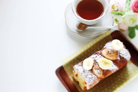 homemade banana cake for breakfast imageの写真素材