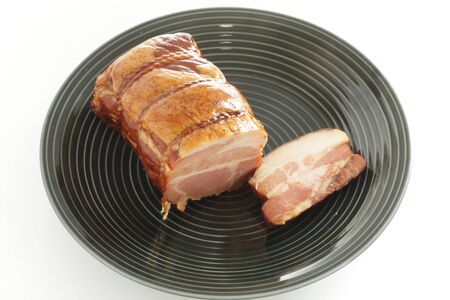 Chinese food, roasted pork sliced on dishの写真素材