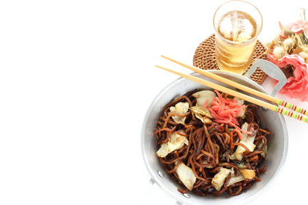 Japanese style fried noodles, cabbage and soy sauce Japanese style fried noodles, cabbage and soy sauceの写真素材