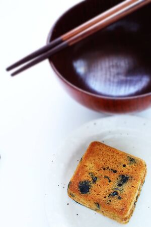 Japanese Instant Food, Eggplant Miso Soupの写真素材