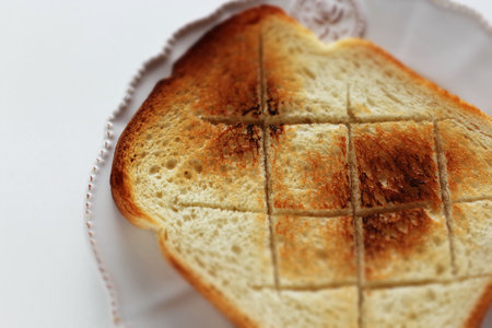 Freshness thick cut toast on dish for breakfast