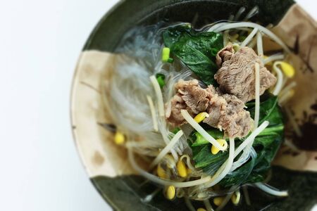 Chinese food, beef and vegetable glass noodlesの写真素材