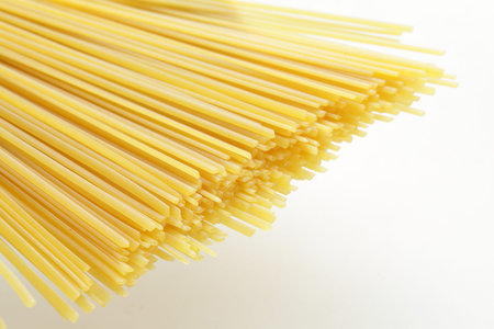 italian food ingredient, linguine pasta on white background