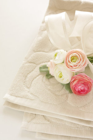 Bathing mat and artificial flower for house keeping