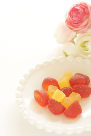 red and yellow gummy jelly candy