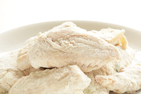 Korean food, marinated chicken and flour for prepared cooking of Fried chicken
