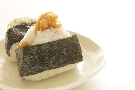 homemade Japanese Fried chicken in rice ballの写真素材