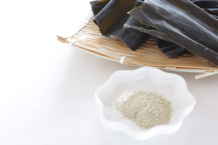 japanese food ingredient, dried kombu seaweed