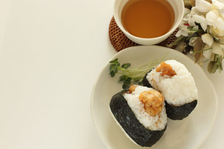 homemade Japanese Fried chicken in rice ball